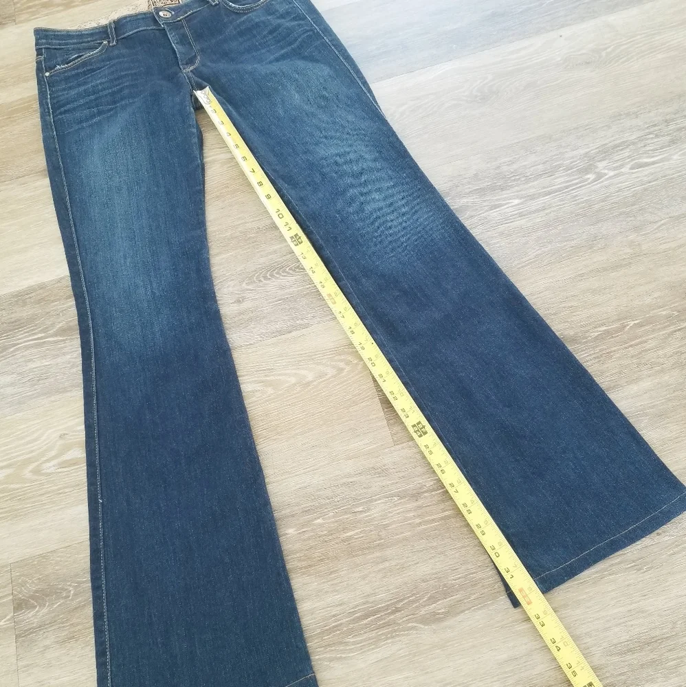 Rich & Skinny Storm Dark Blue Boot Cut Flare Denim Jeans Long Stretch USA made - Picture 9 of 14